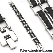 316L Stainless Steel & Rubber Bracelet