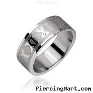 Surgical Steel Ring with Roman Numerals