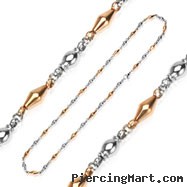 316L Stainless Steel IP Coffee Two Tone Chandelier Necklace