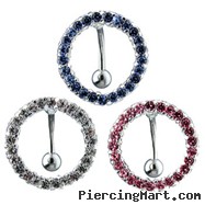 Reversed Jeweled Circle Belly Ring