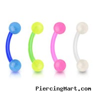 Flexible bioplast curved barbell with glow-in-the-dark balls, 16 ga