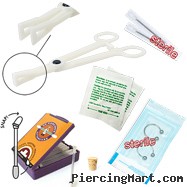 9-Piece Nipple Piercing Starter Kit, 14 Or 12 Gauge