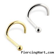 14K Gold Nose Screw with Ball tip