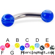Marble ball curved barbell, 10 ga