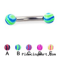 Wave ball curved barbell, 10 ga