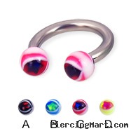Eye ball titanium circular barbell, 10 ga