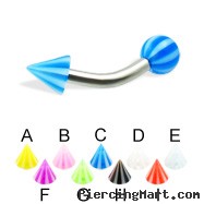 Beach ball and cone curved barbell, 12 ga