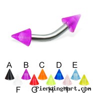 UV cone curved barbell, 12 ga