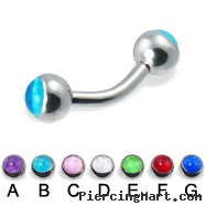 Curved barbell with hologram balls, 12 ga