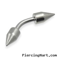 Curved barbell with spikes, 12 ga