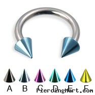 Colored cone circular barbell, 12 ga