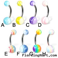 Acrylic multilayered ball belly button ring