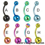 Titanium anodized belly button ring
