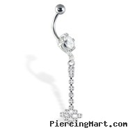 Belly button ring with dangle