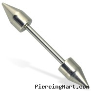 Straight barbell with spikes, 14 ga