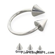 Steel cone horseshoe ring, 14 ga