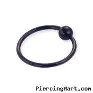 Black captive bead ring, 16 ga