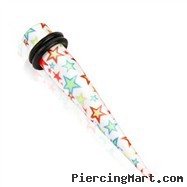 White acrylic taper with stars print