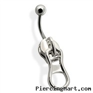 Steel Belly Ring with ZIpper