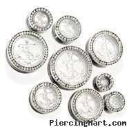 Pair of clear Glitter Anchor Tunnels