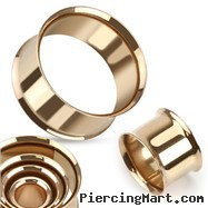 Pair Of Double Flared Flesh Tunnels Rose Gold Tone