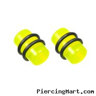 Pair Of Yellow UV Acrylic Plugs
