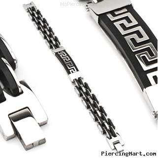 316L Stainless Steel & Rubber Bracelet