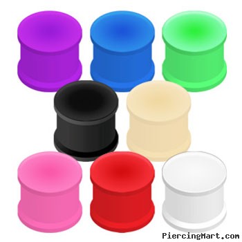 Pair Of Flexible Colored Silicone Double Flared Plugs