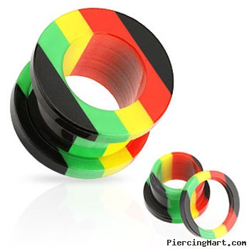 Pair Of Rasta Tunnels with Threaded Back