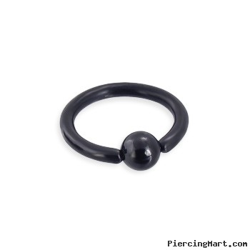 Titanium anodized black captive bead ring, 14 ga