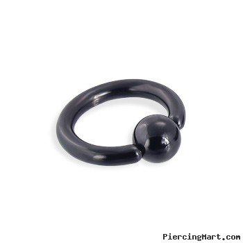 Titanium anodized black captive bead ring, 12 ga