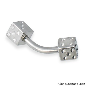 Dice curved barbell, 12 ga