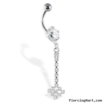Belly button ring with dangle