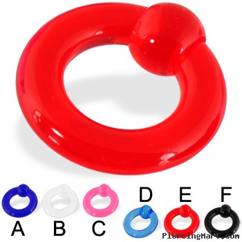 Transparent acrylic captive bead ring, 2 ga