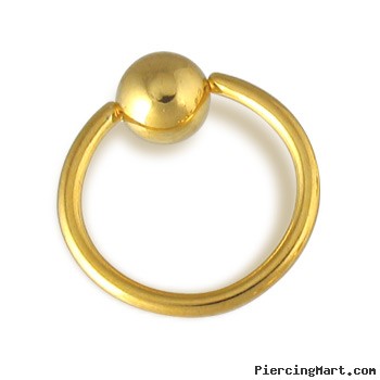 Gold Tone captive bead ring, 14 ga