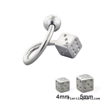 Die and ball twisted barbell, 14 ga