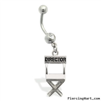 Belly Ring with dangling director's chair