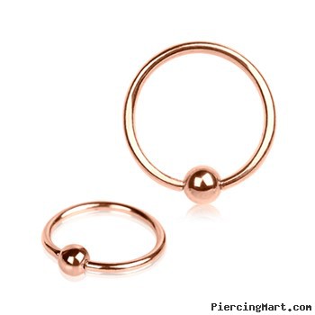 14G Rose Gold Tone Captive Bead Ring
