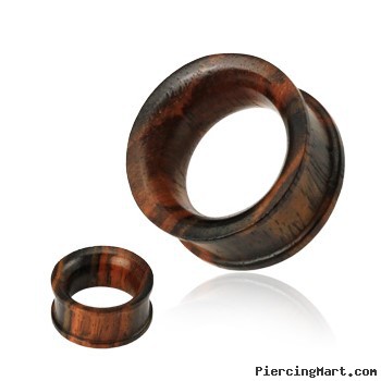 Pair Of Concave Double Flat Flared Tunnel Organic Sono Wood Plugs