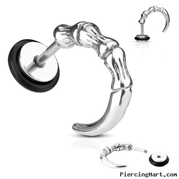 316L Surgical Steel Curved Claw Fake Plug