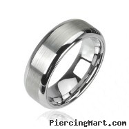 Tungsten carbine ring with matte finish