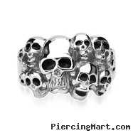 316L Surgical Stainless Steel "10 Skull" Ring