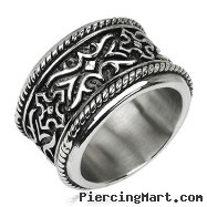 316L Stainless Steel Knight Armor Wide Ring