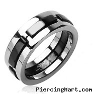 Solid Titanium with Multi Onyx Colored Dexter Ring