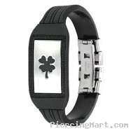 Lucky Charm Clover Plate Maze patterned Rubber Bracelet