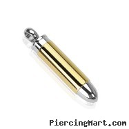 Stainless Steel IP Golden Bullet Pendant