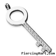 Stainless Steel Bling Key Pendant