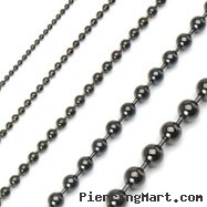 PVD Black Over 316L Stainless Steel Ball Chain Necklace