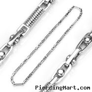 316L Stainless Steel Shifting Coil Link Necklace