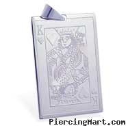 Stainless steel king of hearts card pendant